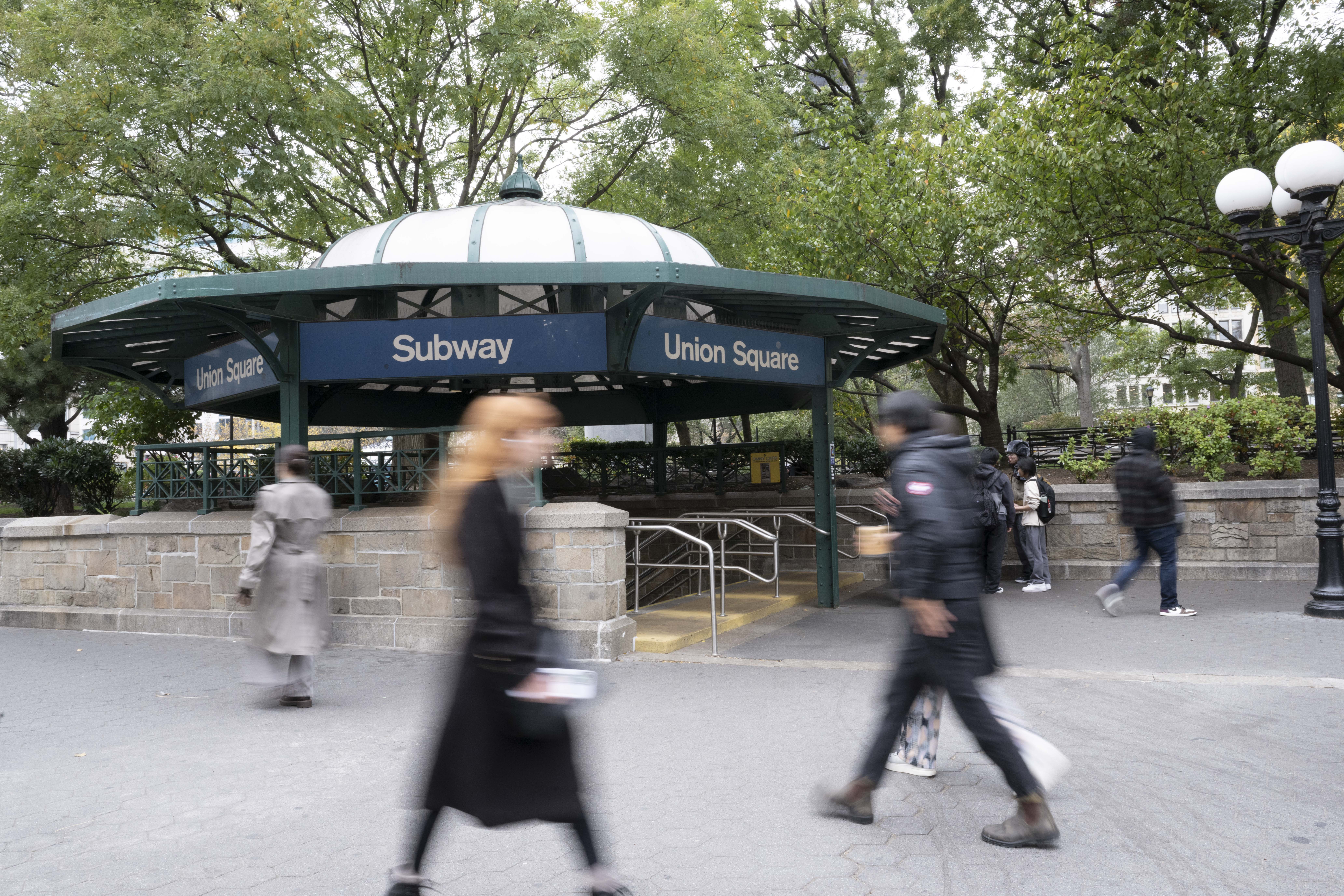 stylized image of a union square subway station